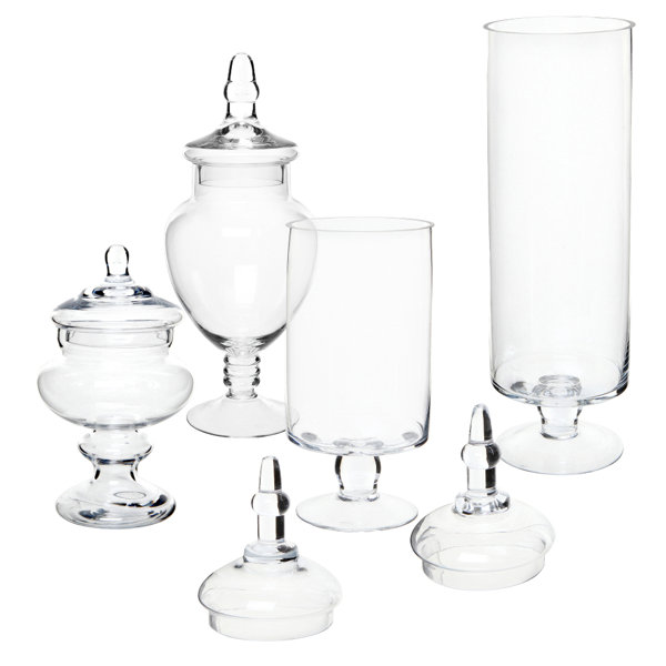 MyGift 4 Piece Bathroom Glass Apothecary Jar Wayfair
